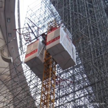 construction hoist with single or double cages for material or passenger